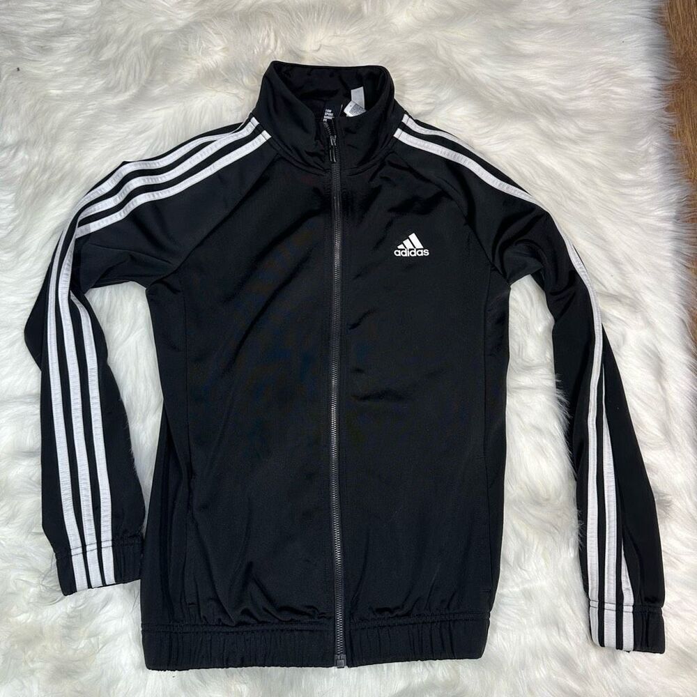 Adidas~Youth~Black Classic Full Zip Sports Track Jacket~Size Small (8-10)‎